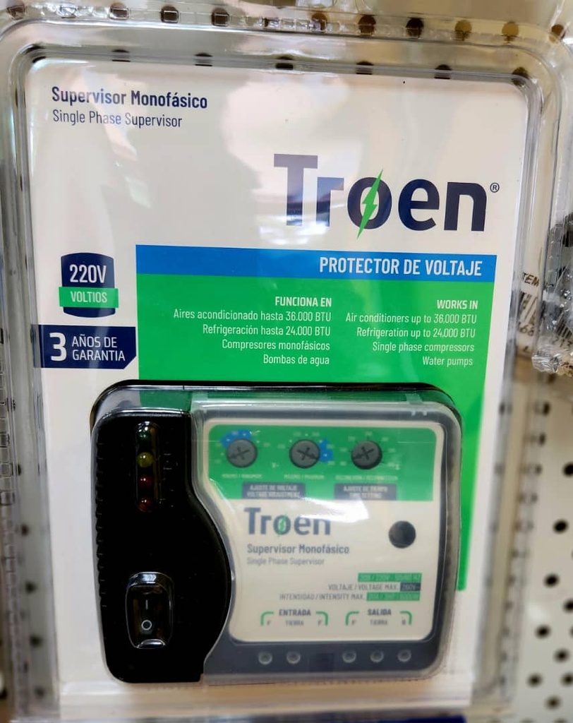 PROTECTOR DE VOLTAJE 220V, MARCA TROEN