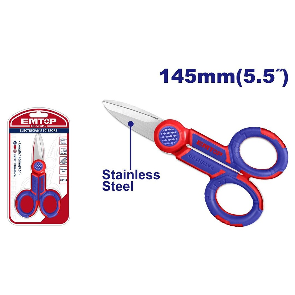 Tijeras de electricista 5.5" (Electrician's scissors). ESCS02855