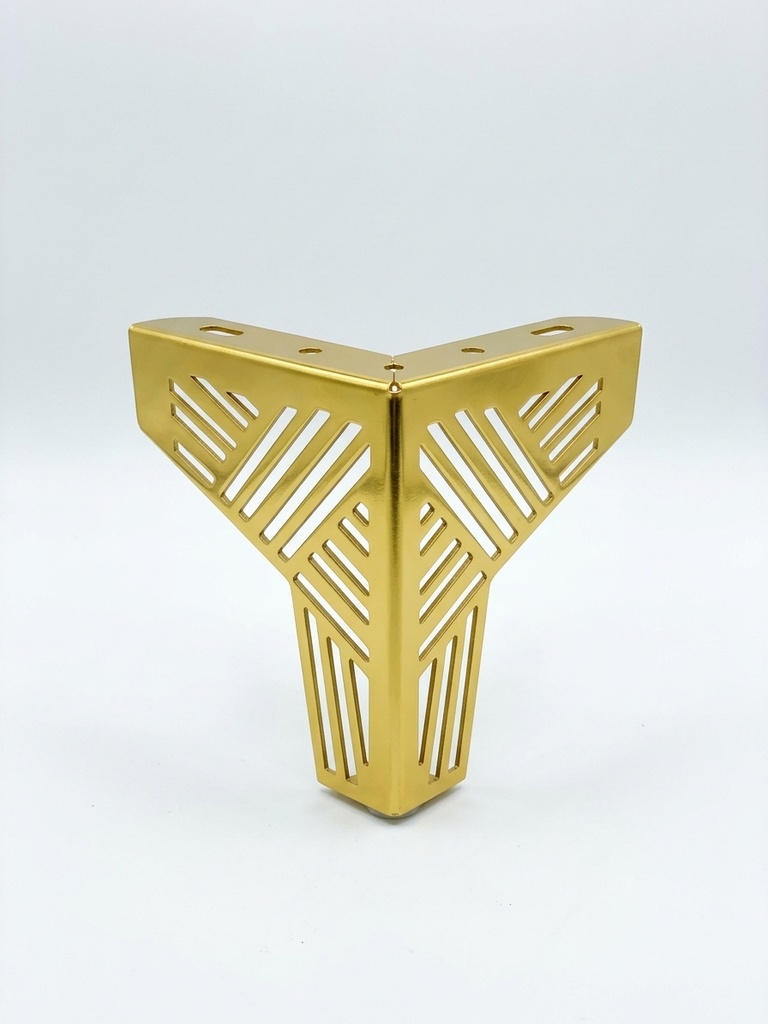 PATAS METÁLICAS DE RANURAS RECTAS PARA MUEBLES, COLOR DORADO, DE 130MM DE ALTURA, HW-K07-GOLD.