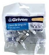 VALVULA 1/2 x 3/8, MARCA GRIVEN