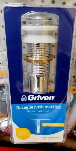 [A367-PL221A-W] DESAGUE PUSH METALICO SIN REBOSADERO, MARCA GRIVEN