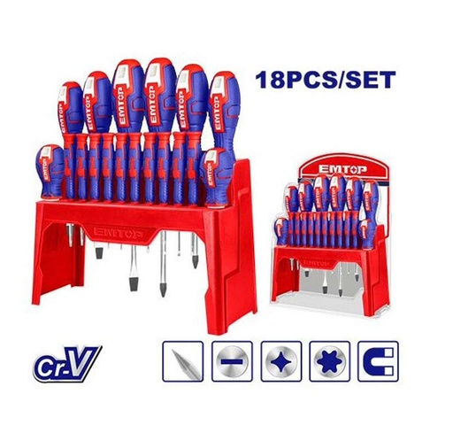 [ESST1802] Juego de 18 destornilladores y destornilladores de precisión (18 Pcs screwdriver and precision screwdriver set). ESST1802