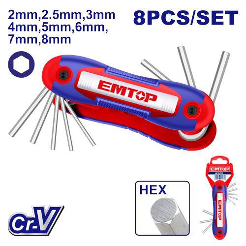 [EHKY4081] Llave hexagonal de bolsillo con 8 puntas (Hex key). EHKY4081