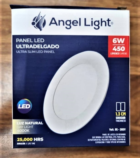 [A105-PB001D-6W] LAMPARA PANEL LED REDONDA PARA EMPOTRAR 6W, MARCA ANGEL LIGHT