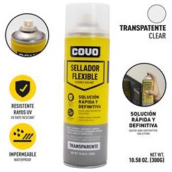 [CV-SA450ML-TR] SELLADOR FLEXIBLE DE SILICONA, TRANSPARENTE, MARCA COVO.