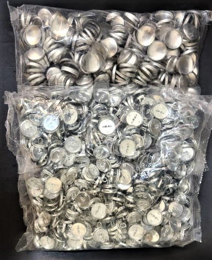 [E-21/23-N32] BOTONES METÁLICOS DECORATIVOS #32 PARA SER FORRADOS Y USADOS EN TAPICERÍA (SET DE 1000 PARES).