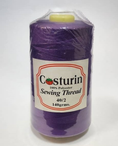[3795-MORADO] CONOS DE HILO DE COSER NO. 40/2, 100% POLIÉSTER, 5000 YARDAS DE LONGITUD, COLOR MORADO (CAJAS X 12U)