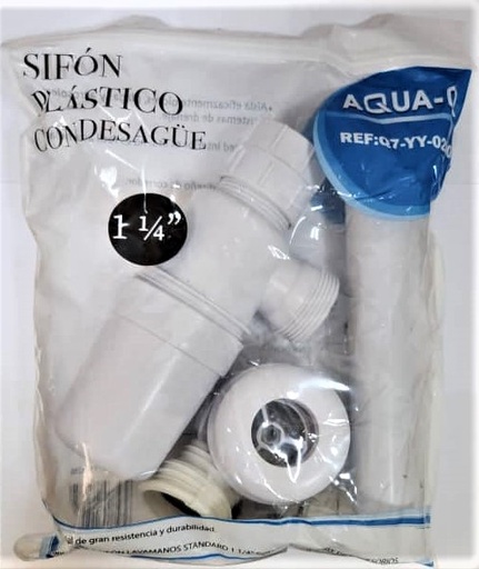 [Q7-YY-0280] SIFON PLASTICO CON DESAGUE P/LAVAMAN 1 1/4"-AQUA-Q7