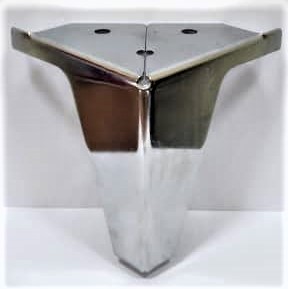 [E284-SL-132] PATA METALICA DE ANGULO 10 CM PLATA (CAJA X 60U)