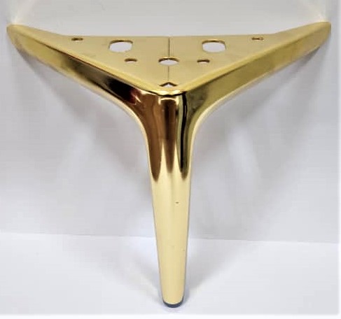 [E284-SL-149] PATA METALICA DE ANGULO TACON ORO (CAJA X 50U)