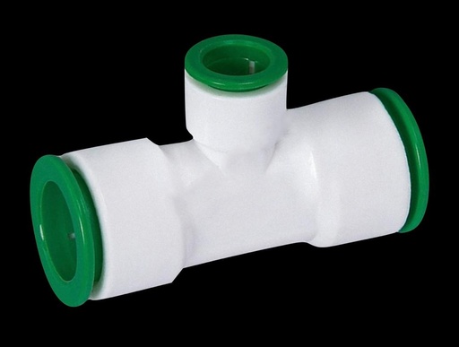 [PLAST.CON-LINYIV-8] TEE PLÁSTICA DE 3/4" DE DIÁMETRO CON CONECTOR RÁPIDO EN TODOS SUS EXTREMOS