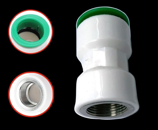 [PLAST.CON-LINYIV-24] NUDO PLÁSTICO DE 1" X 1" DE DIÁMETROS CON CONECTOR RÁPIDO EN UN EXTREMO Y ROSCA HEMBRA EN EL OTRO