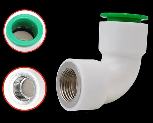 [PLAST.CON-LINYIV-25] CODO 90 GRADOS PLÁSTICO DE 1/2" X 1/2" DE DIÁMETROS CON CONECTOR RÁPIDO EN UN EXTREMO Y ROSCA HEMBRA EN EL OTRO