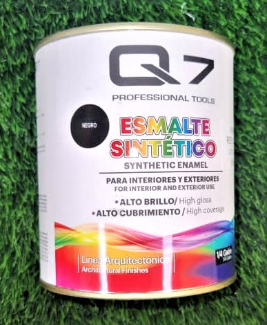 [Q7-201-1/4] POTE 1/4 DE GALON DE PINTURA NEGRO BRILLO-Q7